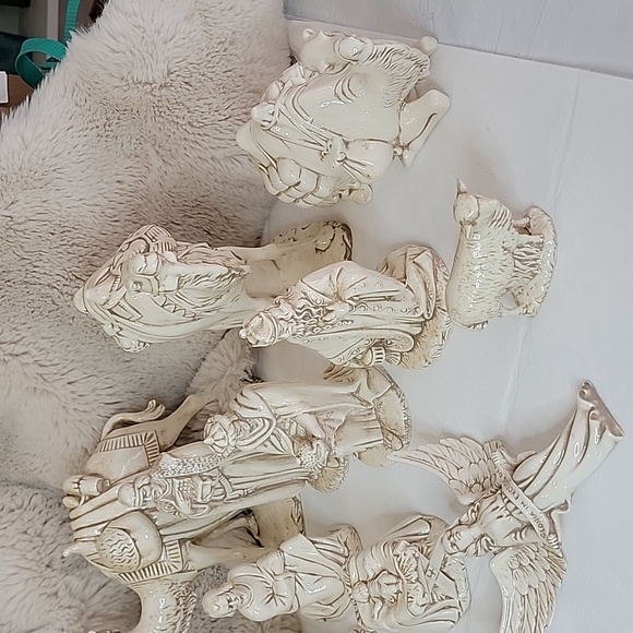 Vintage Nativity Holland Mold 18 Piece Beige Ceramic Christmas Hand Made - Picture 6 of 12